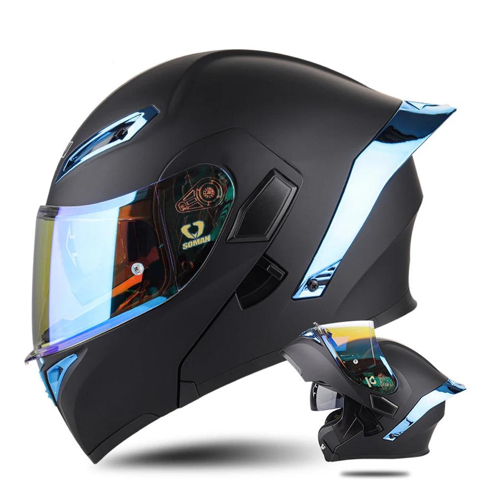 Motorcycle Helmet Double Lens Full Face Helmet Wear-Resistant Head Protection Anti-Slip Motocross Kask Breathable Casco Capacete - Franklyn & Page Emporium