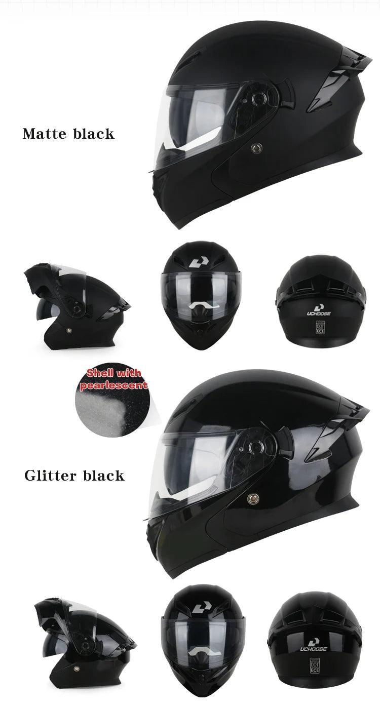 Premium DOT Approved Helmets Crash Motorbike Protective Gear Men Women Flip Up Helmet Motorcycle Visor - Franklyn & Page Emporium