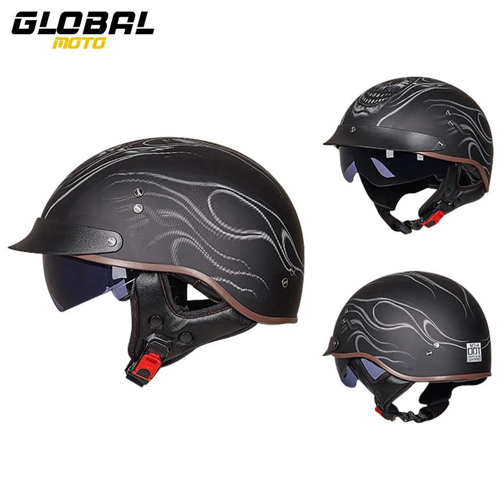 Retro Motorbike Helmet Summer Men Motorbike Riding Protective Helmet Women Motorcycle Half Helmet