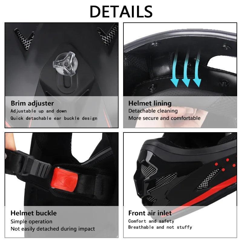 Adult & Kids Female Men Helmets Motocross Kask Cross Downhill Soporte Casco Off Road Racing Classic Motorcycle Enduro - Franklyn & Page E-Bike Emporium