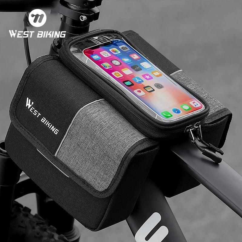 WEST BIKING Bicycle Bag Cycling Top Front Tube Frame Bag 7.0Inches Phone Case Storage Touch Screen MTB Road Bike Bag Accessories - Franklyn & Page Emporium