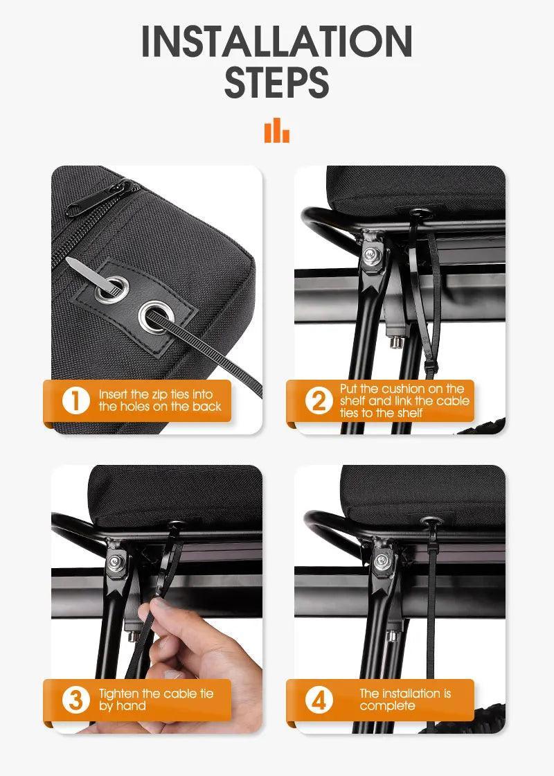 WEST BIKING Bicycle Rear Seat Soft Cushion Thickened Comfortable Cycling Back Seat Mat MTB Detachable Washable Rear Rack Cushion - Franklyn & Page Emporium