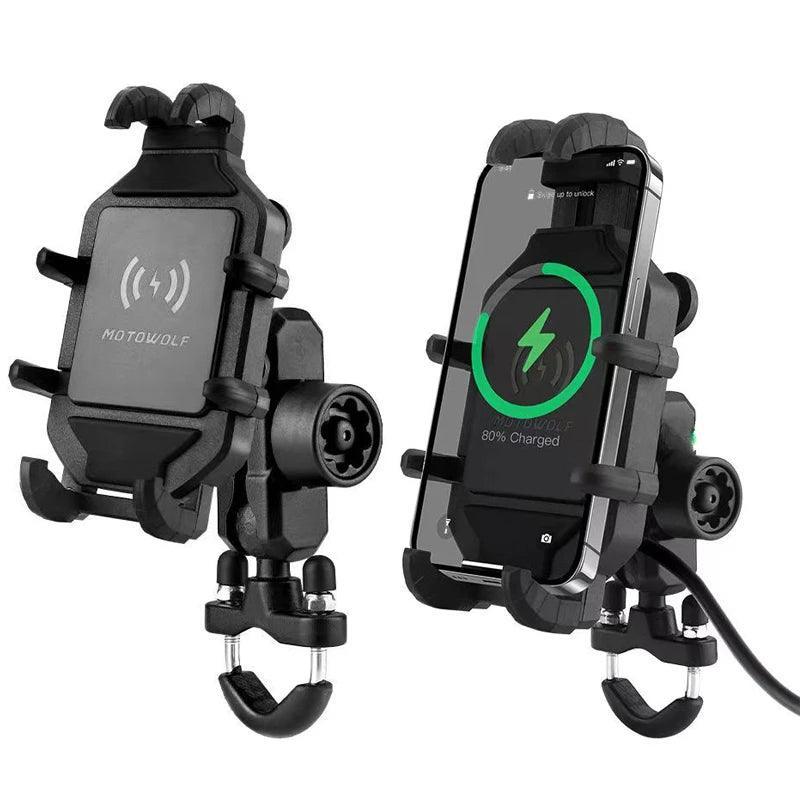 Bike Wireless Charging Phone Holder Cradle 3.0 Quick Charger GPS Moto Support Cellphone Handlebar Mount for 4-7 inch Phone - Franklyn & Page Emporium