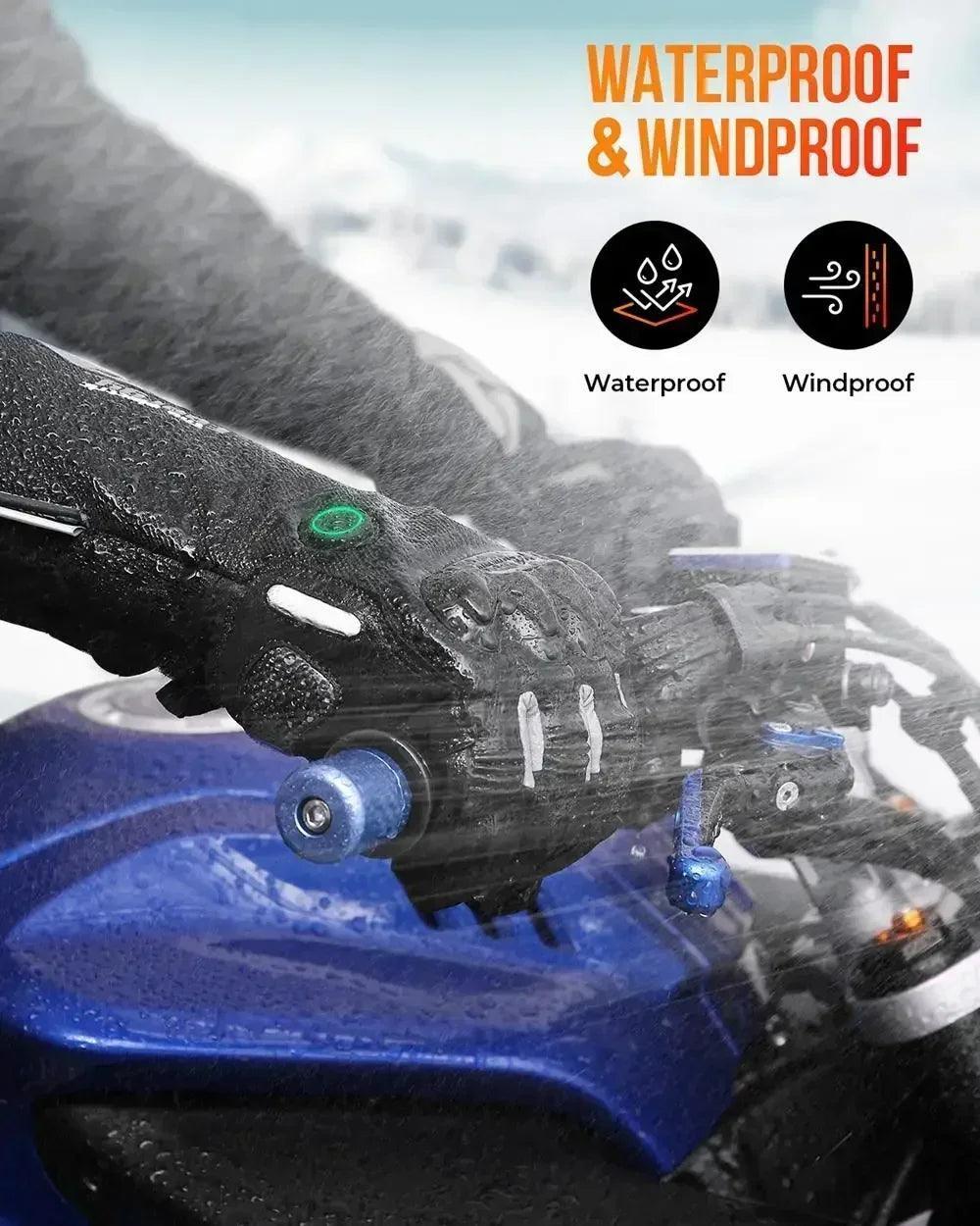 Heated Motorcycle Gloves for Winter riding Bike Thermal Gloves Warm Waterproof Rechargeable USB - Franklyn & Page Emporium
