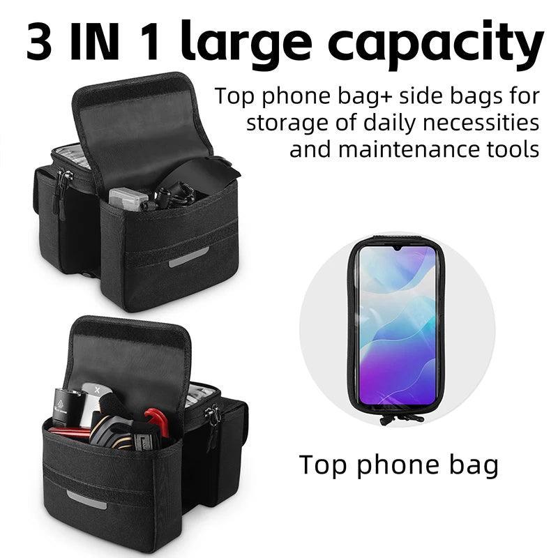 WEST BIKING Bicycle Bag Cycling Top Front Tube Frame Bag 7.0Inches Phone Case Storage Touch Screen MTB Road Bike Bag Accessories - Franklyn & Page Emporium