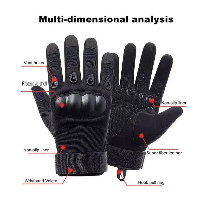 Pair Motorcycle Gloves Men Tactical Hunting Shooting Knuckle Protection Outdoor Sports Full Finger Cycling Bike Gloves - Franklyn & Page Emporium