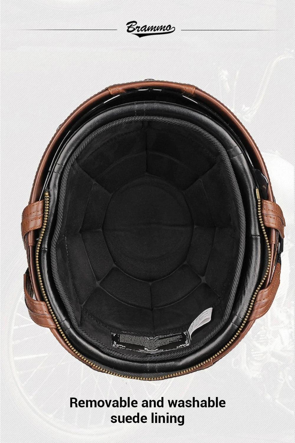 Leather Helmet Retro Helmets Ride Half Scooter Motorcycle Men Women