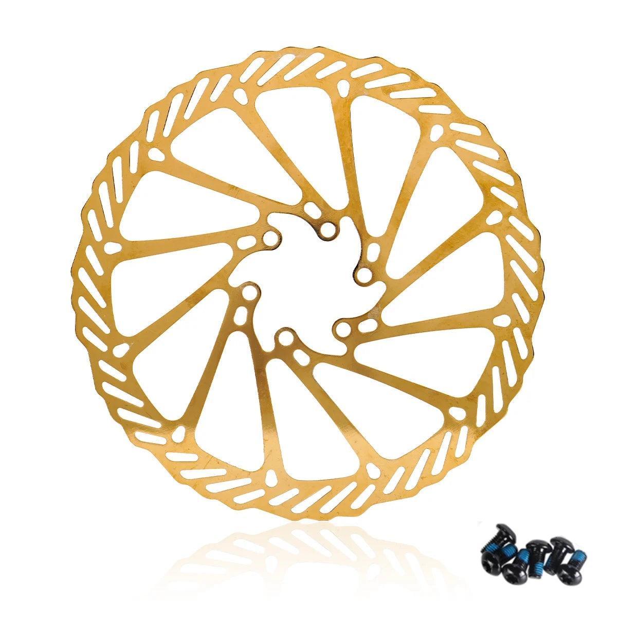SUNTNUR Tainless Steel Gold Bicycle Brake Rotor 203 MM/180 MM/160 MM 1 Piece