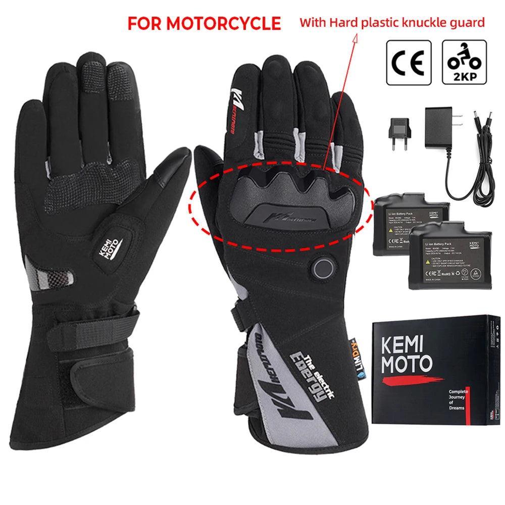 Heated Motorcycle Gloves for Winter riding Bike Thermal Gloves Warm Waterproof Rechargeable USB - Franklyn & Page Emporium