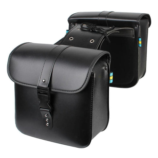 Retro PU Leather Motorcycle Saddlebag Saddle Bags Pouch Storage Case Side Luggage Tank Suitcase Waterproof Motorbike Accessories