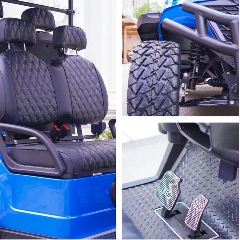 Newest Lithium Battery Golf Car 60V Adults Scooter Solar Panels Powered 4 Seater Off Road Beach Buggy Electric Golf Cart - Franklyn & Page E-Bike Emporium