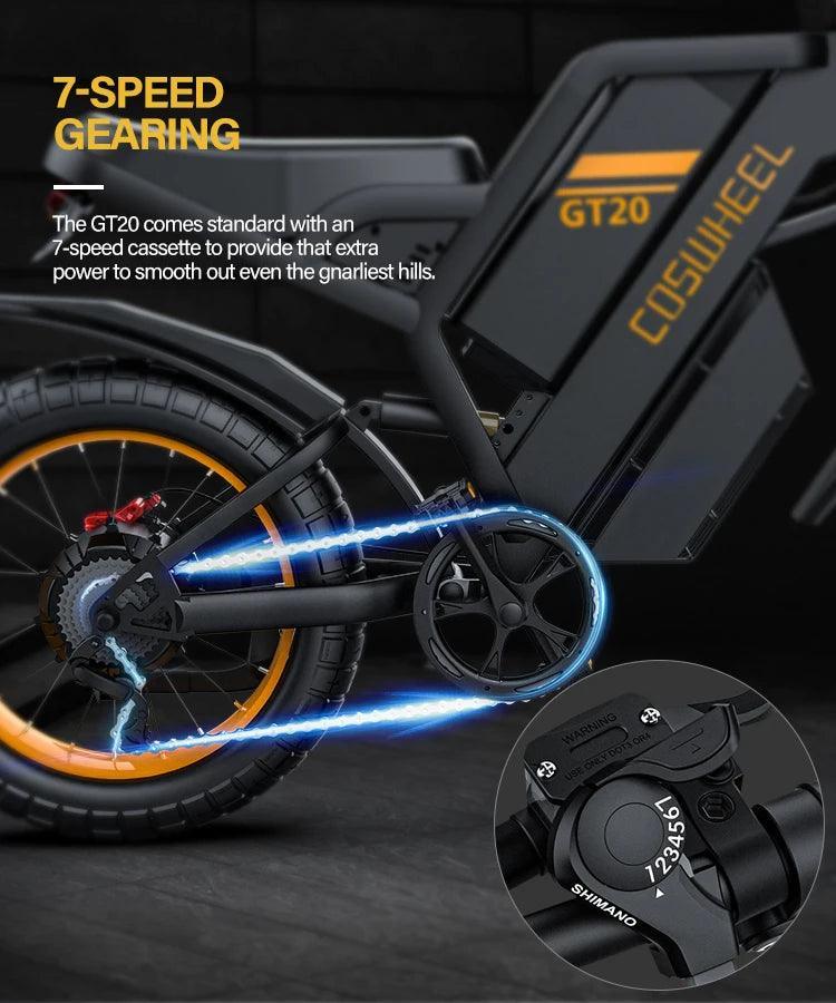 Retro Dirt Fat Tire E-bike 1500w Motor Long Range 20x4.0 City Off-Road Fat Ebike Electric Bicycle - Franklyn & Page Emporium