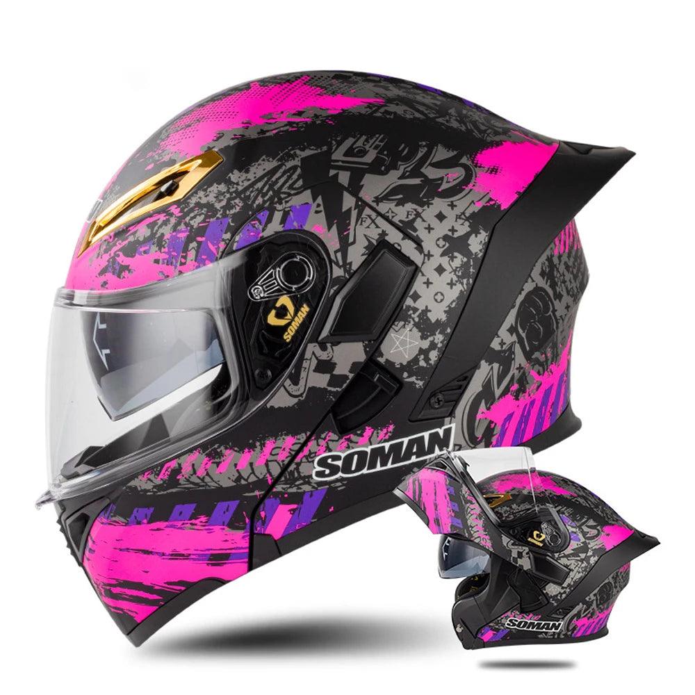 Motorcycle Helmet Double Lens Full Face Helmet Wear-Resistant Head Protection Anti-Slip Motocross Kask Breathable Casco Capacete - Franklyn & Page Emporium