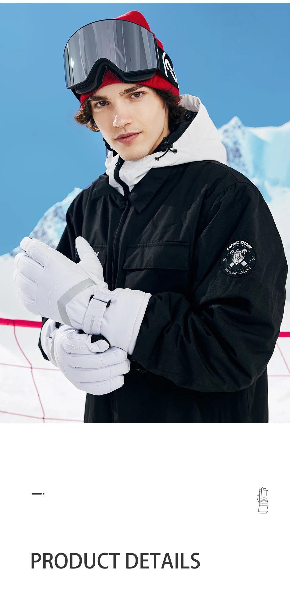 Winter Ski Gloves Thinsulate Snowboard Gloves Thermal Warm Touch Screen Skiing Gloves Men Women