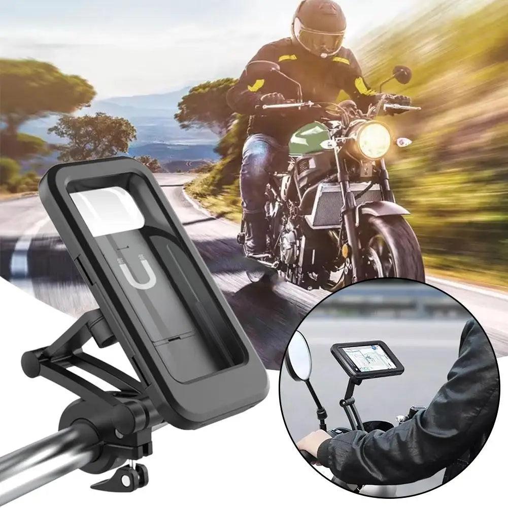 Motorcycle Bike Mobile Phone Holder Support Waterproof Universal Bicycle GPS 360° Swivel Adjustable Motorcycle Cellphone Holder - Franklyn & Page Emporium