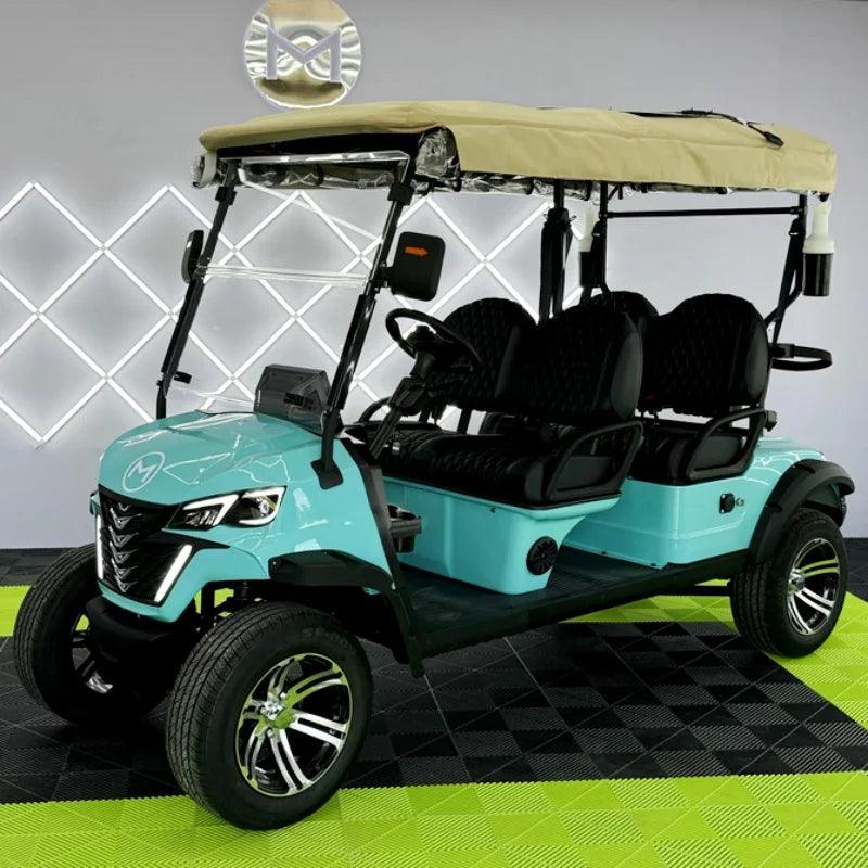 Newest Lithium Battery Golf Car 60V Adults Scooter Solar Panels Powered 4 Seater Off Road Beach Buggy Electric Golf Cart - Franklyn & Page E-Bike Emporium