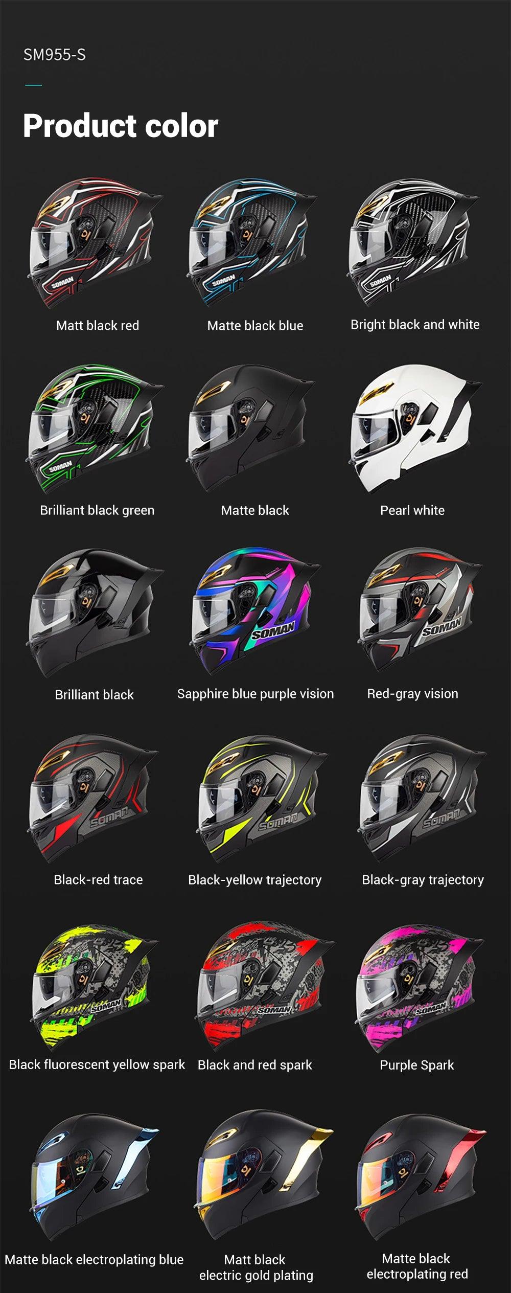 Motorcycle Helmet Double Lens Full Face Helmet Wear-Resistant Head Protection Anti-Slip Motocross Kask Breathable Casco Capacete - Franklyn & Page Emporium