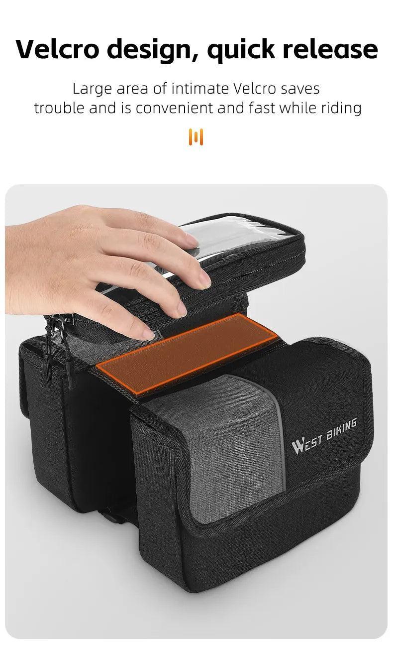 WEST BIKING Bicycle Bag Cycling Top Front Tube Frame Bag 7.0Inches Phone Case Storage Touch Screen MTB Road Bike Bag Accessories - Franklyn & Page Emporium