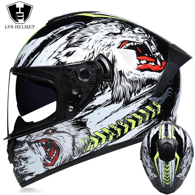 Premium Helmets Winter Warm Double Visor Motorcycle Helmet Motorbike Sports helmet - Franklyn & Page Emporium