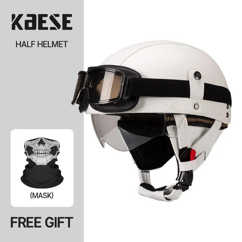 Vintage Black Motorcycle Helmet Retro Half Helmet Shell Matte Motorbike Protection Safety Cap Cascos Para Motos