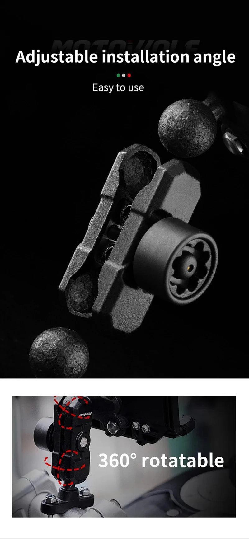 Bike Wireless Charging Phone Holder Cradle 3.0 Quick Charger GPS Moto Support Cellphone Handlebar Mount for 4-7 inch Phone - Franklyn & Page Emporium