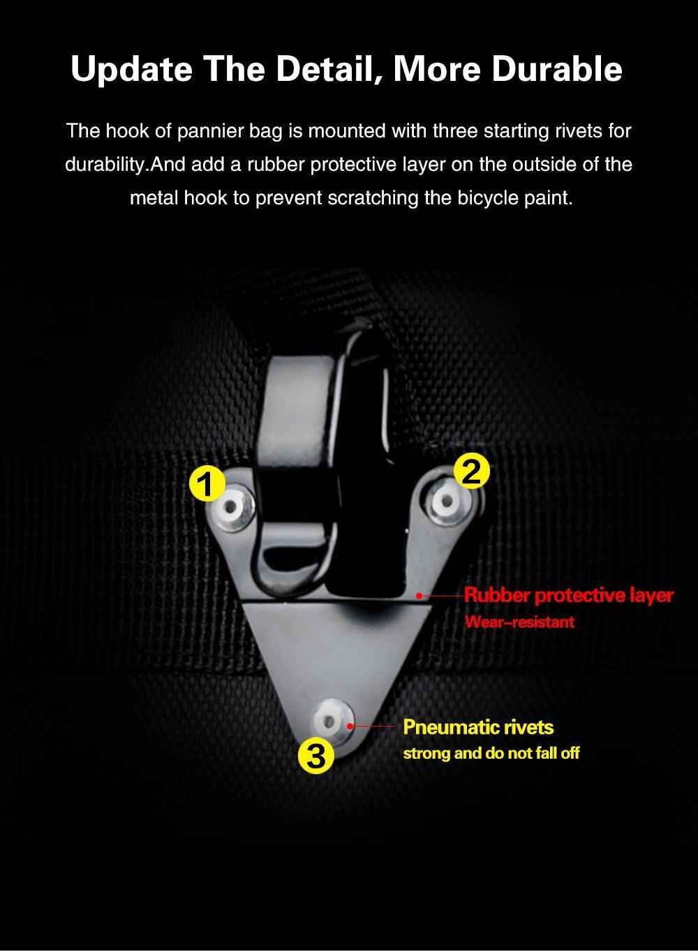 Bike Pannier Bag 3 In 1 Big Capacity With Rain Cover Rear Rack Seat Trunk Bags For Mtb Road Folding Bicycles E-Bike - Franklyn & Page E-Bike Emporium