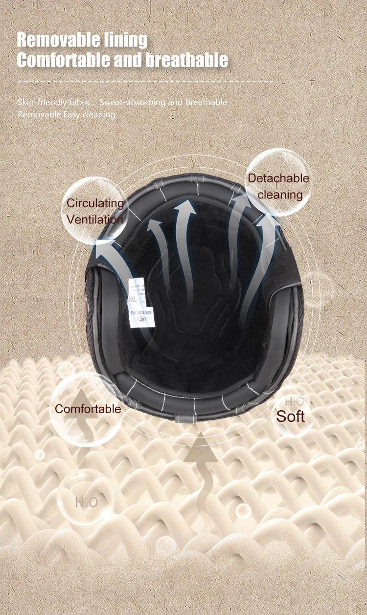 DOT Open Face Three Quarters Casco Moto Motorcycle Accessories Men Moto Helmets Certificated Retro Motorcycle Helmet Free Goggle