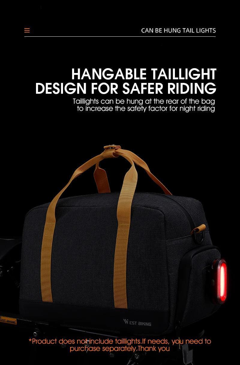 Waterproof MTB Bike Pannier Bag 8.3L Bike Trunk Bag Cycling Bicycle Rear Rack Storage Luggage Bag Shoulder Bag - Franklyn & Page Emporium