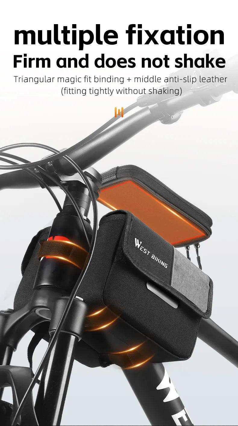 WEST BIKING Bicycle Bag Cycling Top Front Tube Frame Bag 7.0Inches Phone Case Storage Touch Screen MTB Road Bike Bag Accessories - Franklyn & Page Emporium