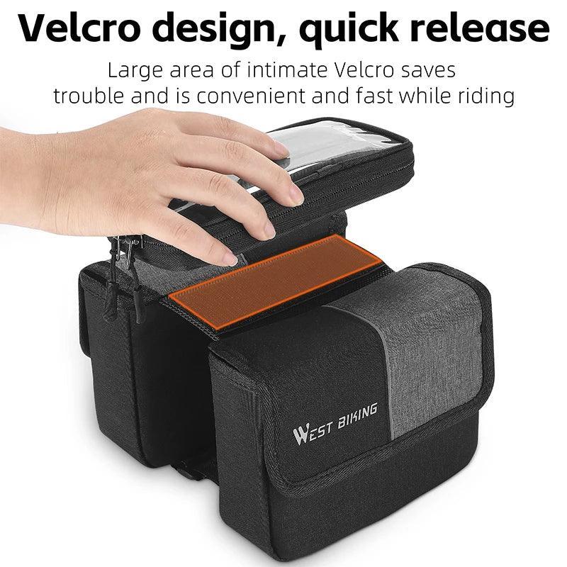 WEST BIKING Bicycle Bag Cycling Top Front Tube Frame Bag 7.0Inches Phone Case Storage Touch Screen MTB Road Bike Bag Accessories - Franklyn & Page Emporium