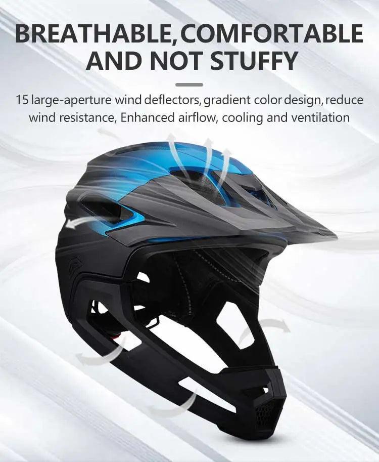 Bicycle Bike Helmet Full Face Detachable One-piece - Franklyn & Page Emporium