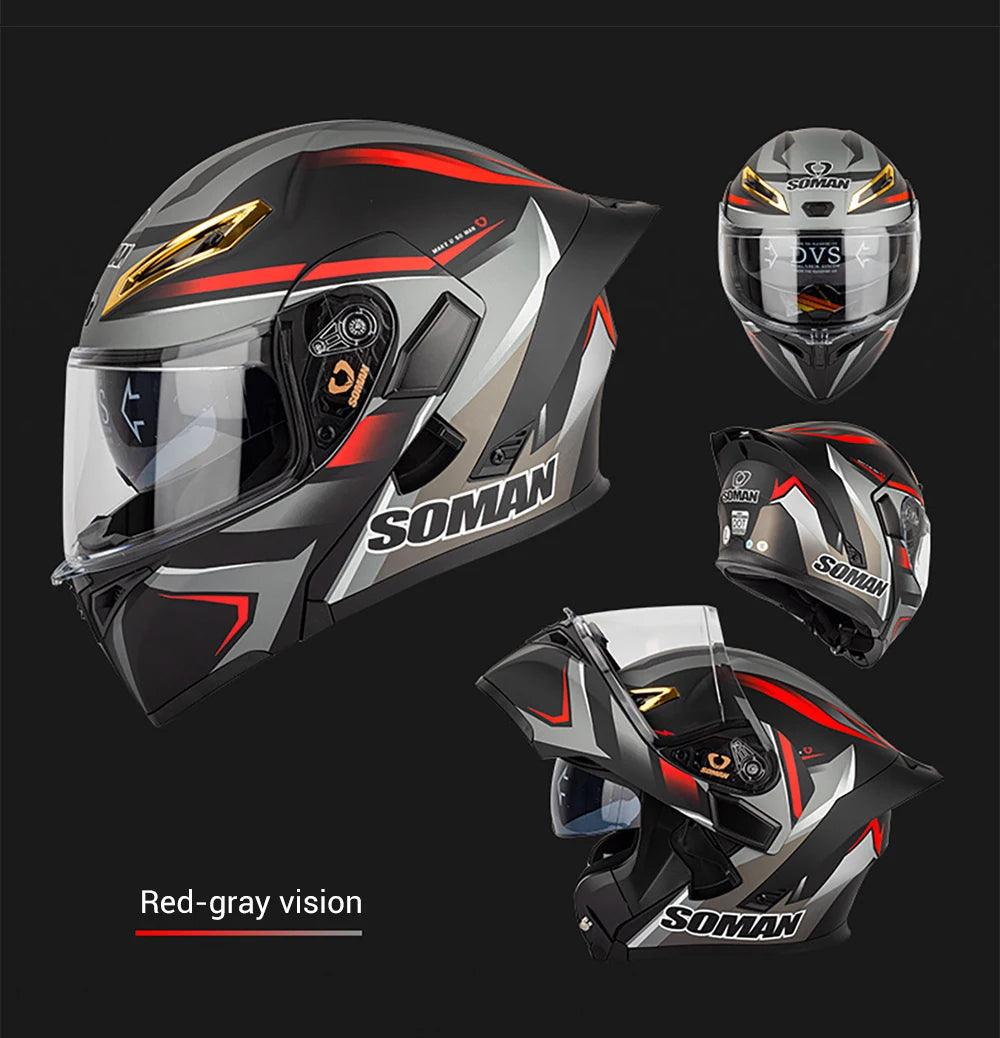 Motorcycle Helmet Double Lens Full Face Helmet Wear-Resistant Head Protection Anti-Slip Motocross Kask Breathable Casco Capacete - Franklyn & Page Emporium