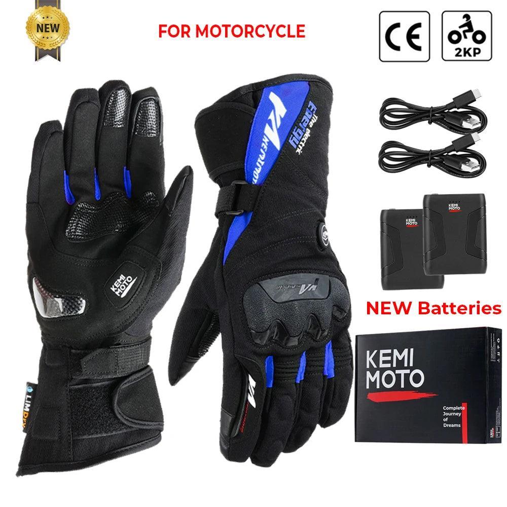 Heated Motorcycle Gloves for Winter riding Bike Thermal Gloves Warm Waterproof Rechargeable USB - Franklyn & Page Emporium