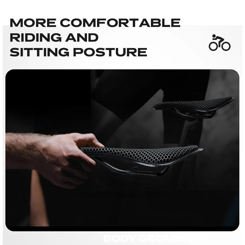 RYET 3D Printed Carbon Bike Saddle For MTB Road Bike Cycling Seat Bicycle Ultralight Saddle Full Carbon Cushion Cycling Parts - Franklyn & Page Emporium