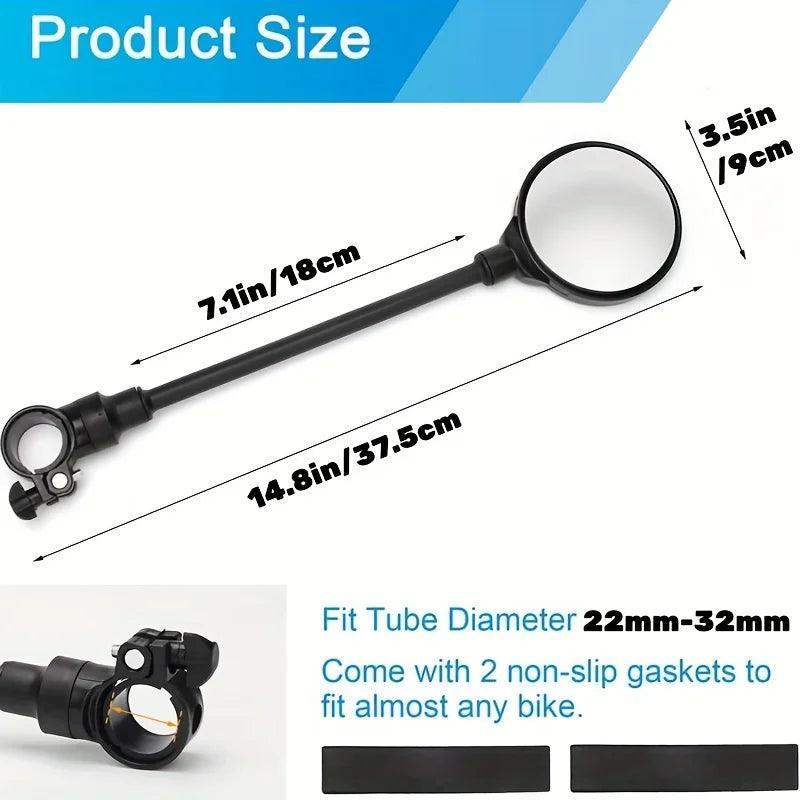 2PCS Bike Mirror Bike Handlebar Wide Angle Rearview Mirror Rotatable Shockproof And Adjustable - Franklyn & Page E-Bike Emporium