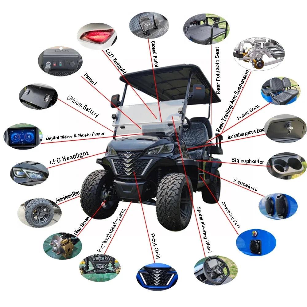 Fast Delivery Capability 2 4 6 Seats Fast Electric Buggy Off Road Golf Cart With Rainbow Factory Battery Electric Golf Cart - Franklyn & Page E-Bike Emporium