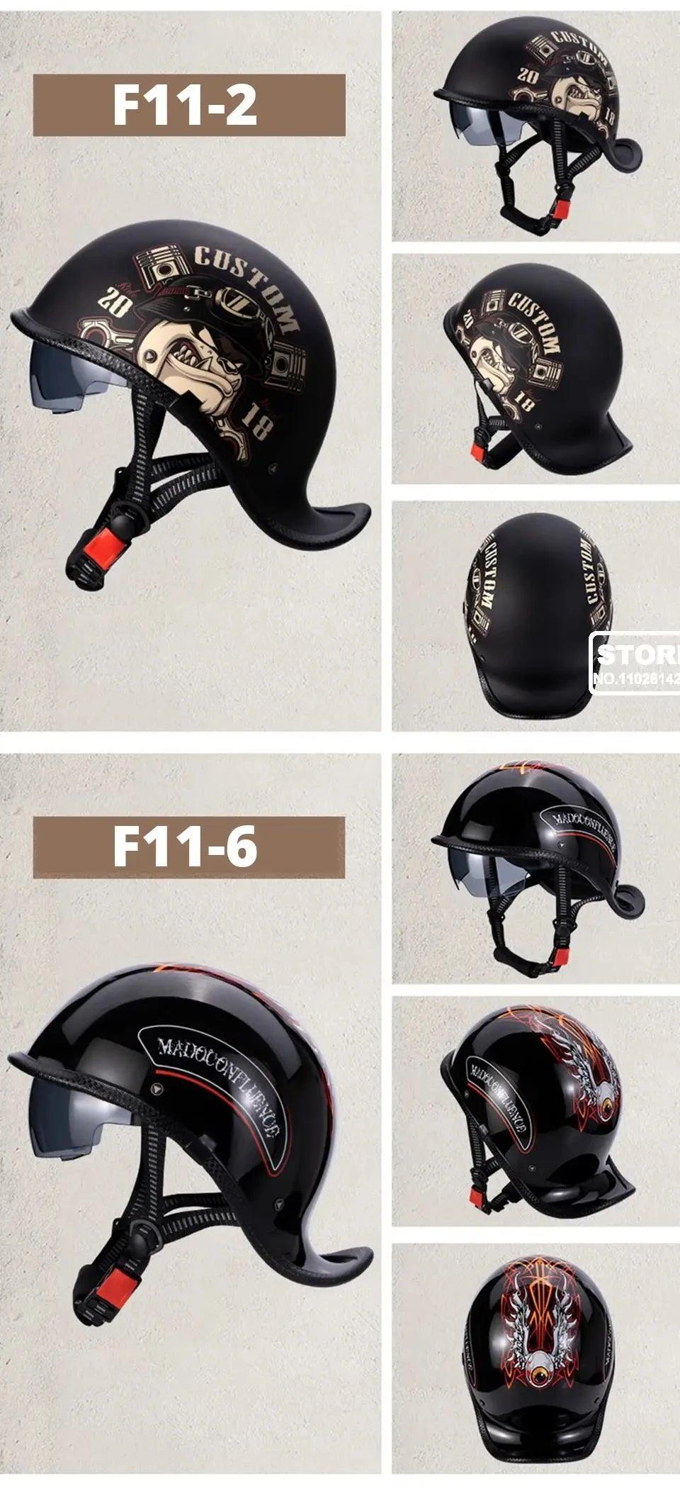Retro Helmet Half Face Windshield Motorcycle Helmet Men Women Scooter Casco Motorbike Cycling Helmet ABS Material