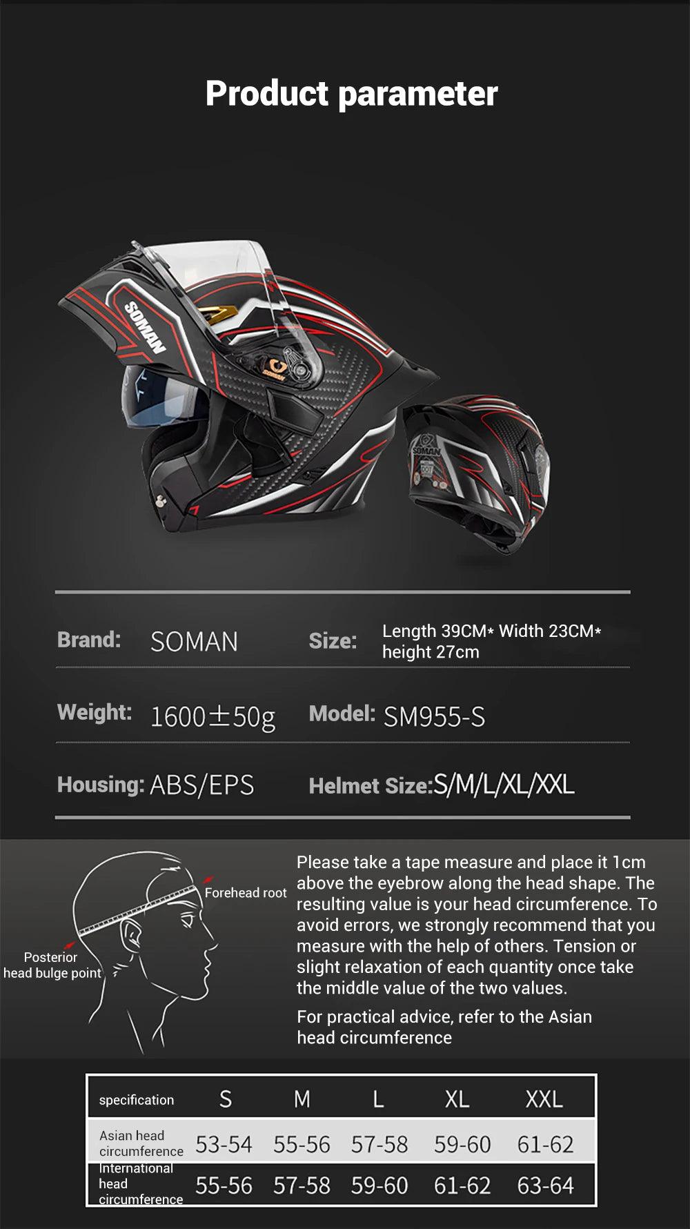 Motorcycle Helmet Double Lens Full Face Helmet Wear-Resistant Head Protection Anti-Slip Motocross Kask Breathable Casco Capacete - Franklyn & Page Emporium