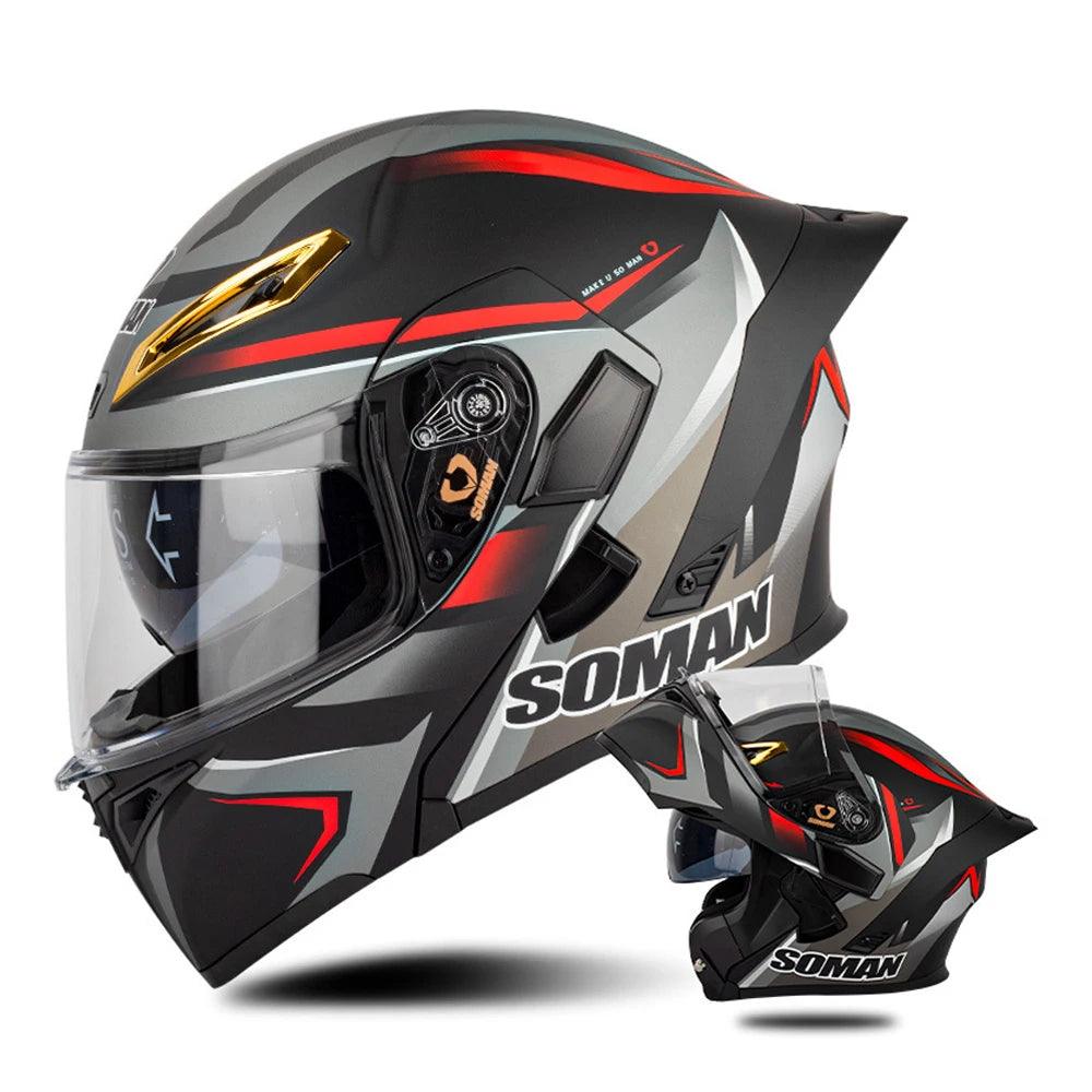 Motorcycle Helmet Double Lens Full Face Helmet Wear-Resistant Head Protection Anti-Slip Motocross Kask Breathable Casco Capacete - Franklyn & Page Emporium