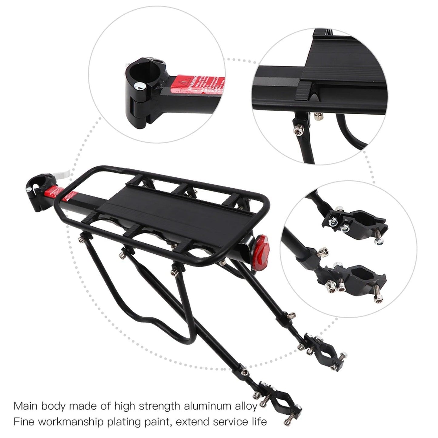 Bike Rack Aluminium Alloy Black Bicycle Luggage Rack Bike Rear Carrier Shelf Cycling Equipment Accessory - Franklyn & Page Emporium