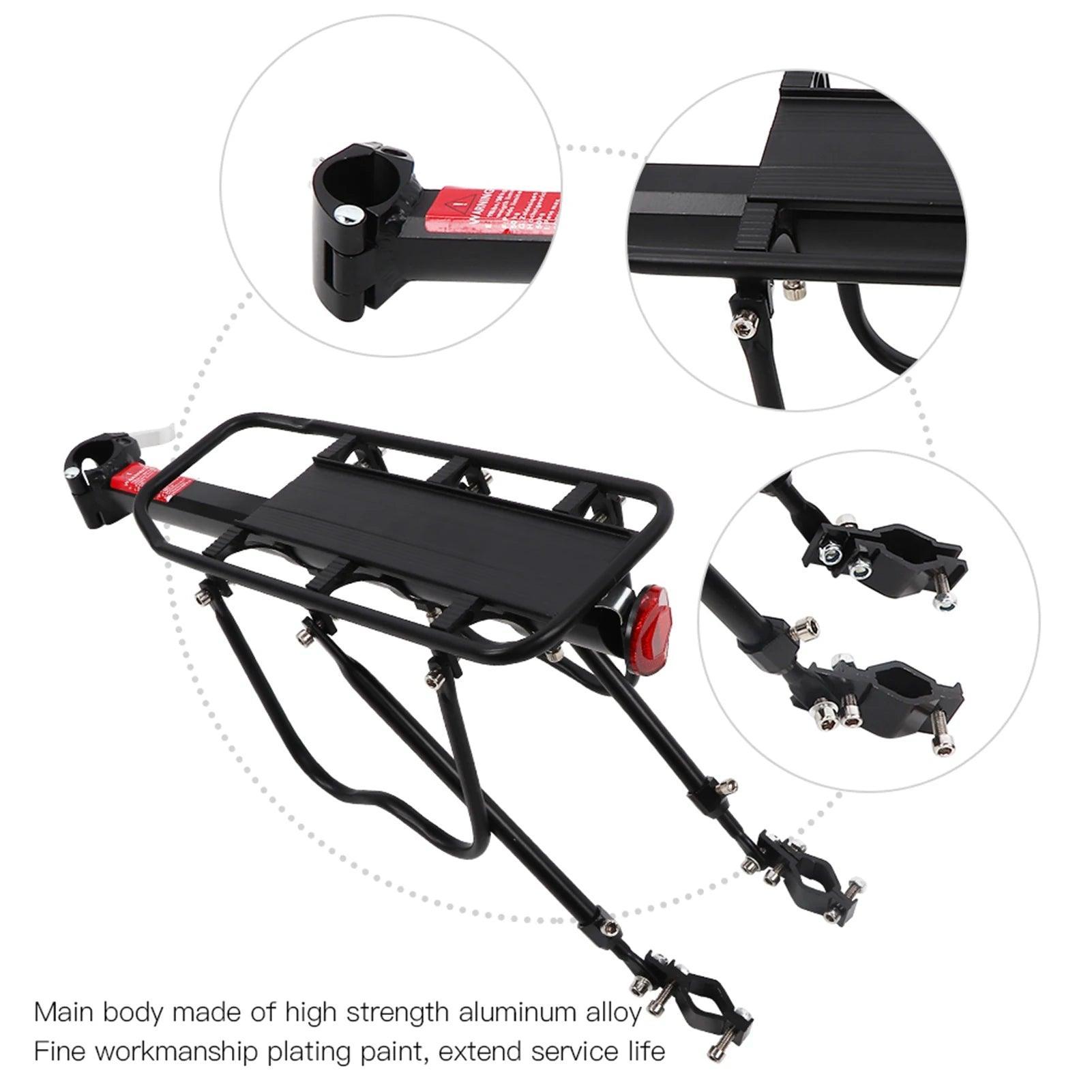 Bike Rack Aluminium Alloy Black Bicycle Luggage Rack Bike Rear Carrier Shelf Cycling Equipment Accessory - Franklyn & Page Emporium