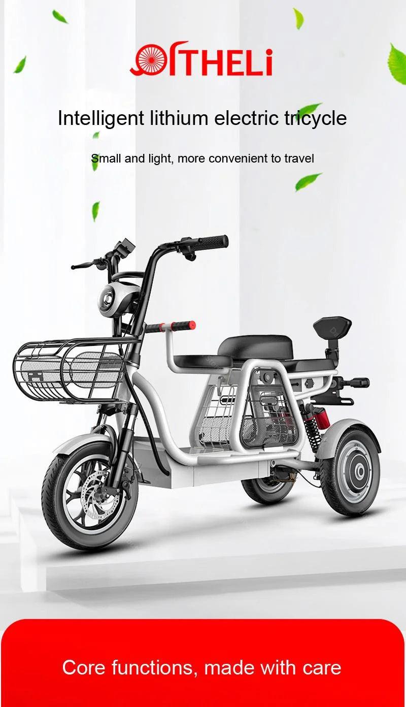 Daibot Electric Scooter Tricycle Three Wheels Electric Scooters 12'' Parent- child White/Blue/Black/Red Adult Electric Bicycle - Franklyn & Page Emporium