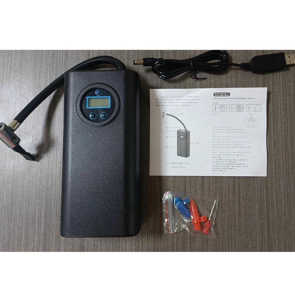 Electric Air Compressor Rechargeable High Precision Car Tyre Inflator LCD Display Portable Air Pump for Car Motorcycle Bike Ball - Franklyn & Page Emporium
