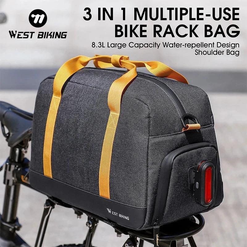 Waterproof MTB Bike Pannier Bag 8.3L Bike Trunk Bag Cycling Bicycle Rear Rack Storage Luggage Bag Shoulder Bag - Franklyn & Page Emporium