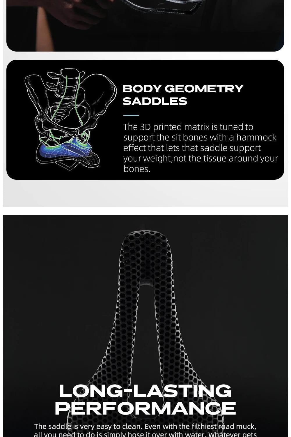 RYET 3D Printed Carbon Bike Saddle For MTB Road Bike Cycling Seat Bicycle Ultralight Saddle Full Carbon Cushion Cycling Parts - Franklyn & Page Emporium