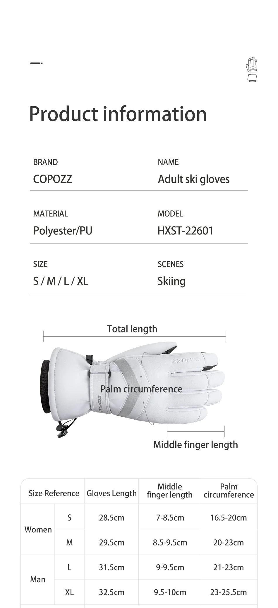 Winter Ski Gloves Thinsulate Snowboard Gloves Thermal Warm Touch Screen Skiing Gloves Men Women