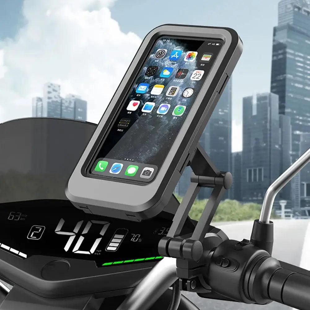 Motorcycle Bike Mobile Phone Holder Support Waterproof Universal Bicycle GPS 360° Swivel Adjustable Motorcycle Cellphone Holder - Franklyn & Page Emporium
