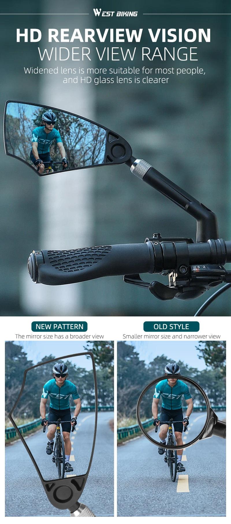 WEST BIKING Anti-Glare Bicycle Mirror Handlebar Rear View Wide Range Back Sight Reflect electric scooter Mirror bike accessories - Franklyn & Page Emporium
