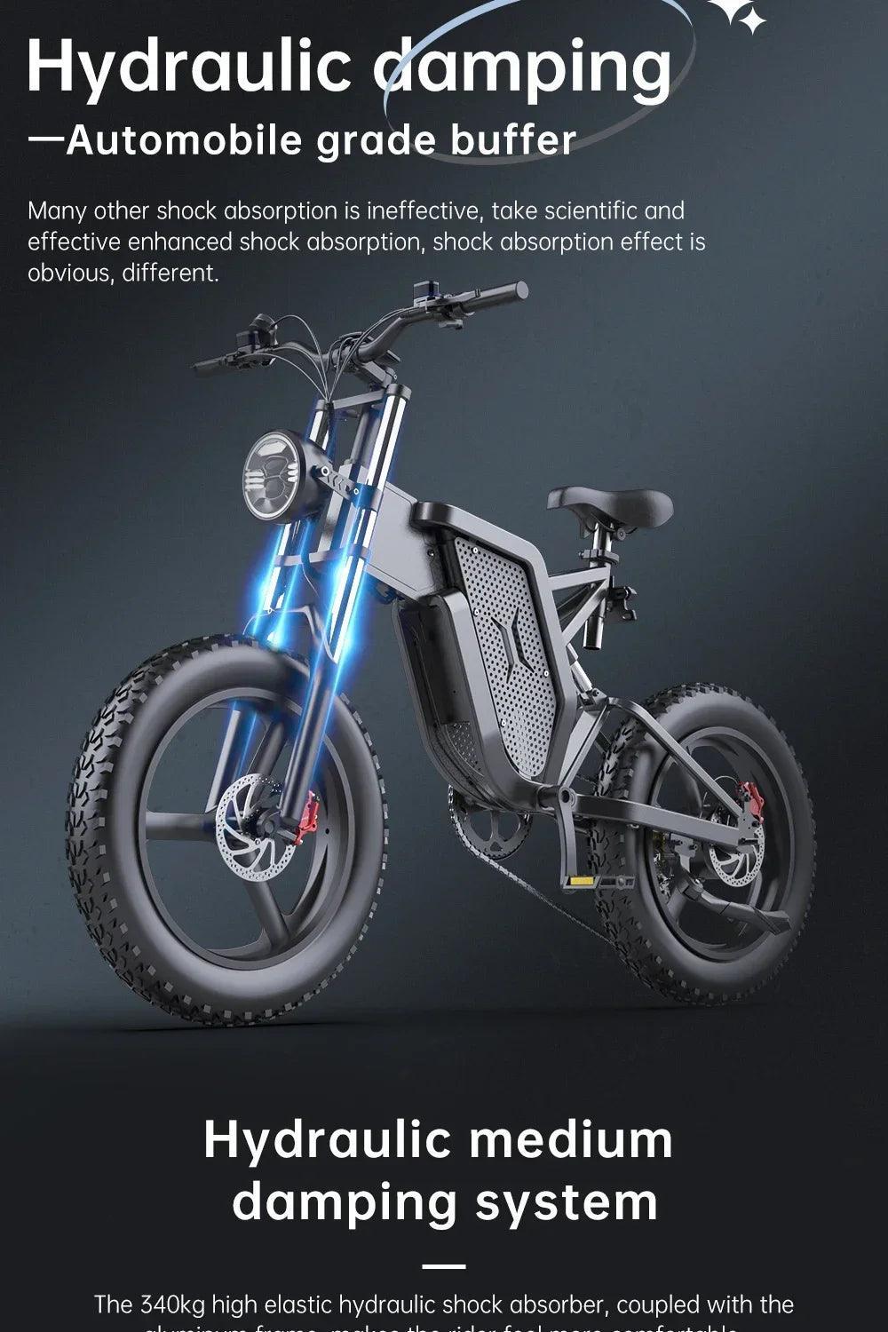 E-Bike Adults 20 Inch 48v 2000W 35AH Electric Bicycle Motocross Off-Road - Franklyn & Page Emporium