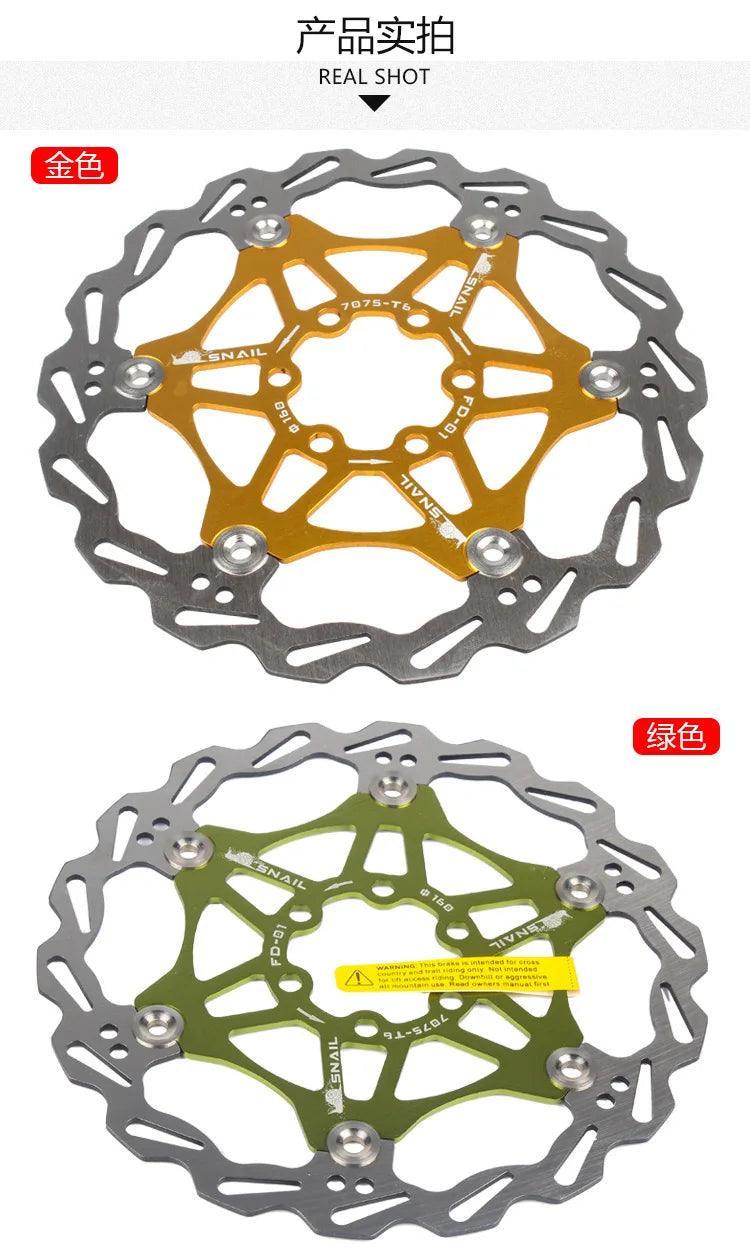 Snail Floating Disc Mountain Bike Cooling Floating Disc Ultra-light Six Pin Disc Brake Disc 160 180 203mm Accessories